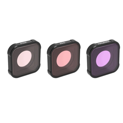 Filtro de color para lentes de buceo JSR serie KB (rojo, magenta y rosa) para GoPro HERO13 Black /12 Black /11 Black /10 Black /9 Black, filtro de color 3 en 1