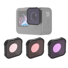 JSR KB Series Diving (Red Magenta Pink) Color Lens Filter for GoPro HERO13 Black /12 Black /11 Black /10 Black /9 Black, 3-in-1 Color Filter