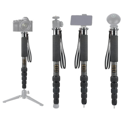BEXIN P306C Portable Travel Outdoor DSLR Camera Carbon Fiber Monopod Holder, P306C