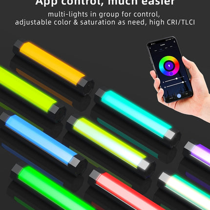LUXCeO RGB Colorful Photo LED Stick Video Light APP Control Adjustable Color Temperature Waterproof Handheld LED Fill Light with Remote Control
