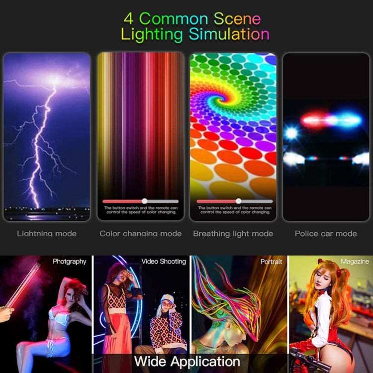 LUXCeO P7RGB Pro Colorful Photo LED Stick Video Light APP Control Adjustable Color Temperature Waterproof Handheld LED Fill Light with Remote Control, P7RGB Pro