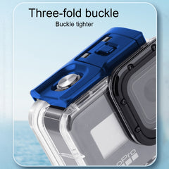 For GoPro HERO8 Black 45m Waterproof Housing Protective Case with Buckle Basic Mount & Screw & Floating Bobber Grip & Strap & Anti-Fog Inserts, Transparent HERO8 Case