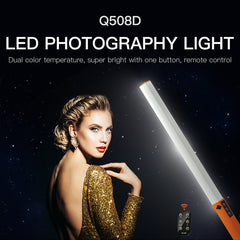 LUXCeO Q508D Dual Color Temperature Photo LED Stick Video Light Handheld LED Fill Light Flash Lighting Lamp, Q508D