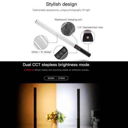 LUXCeO Q508S Dual Color Temperature 1000LM Photo LED Stick Video Light Handheld LED Fill Light Flash Lighting Lamp, Q508S