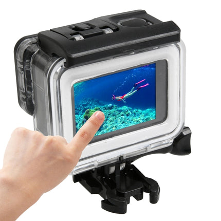 For GoPro HERO5 30m Waterproof PC & ABS Housing Protective Case + Touch Back Cover with Buckle Basic Mount & Long Screw, Backcover Size: 7 x 6 cm, Protective Case