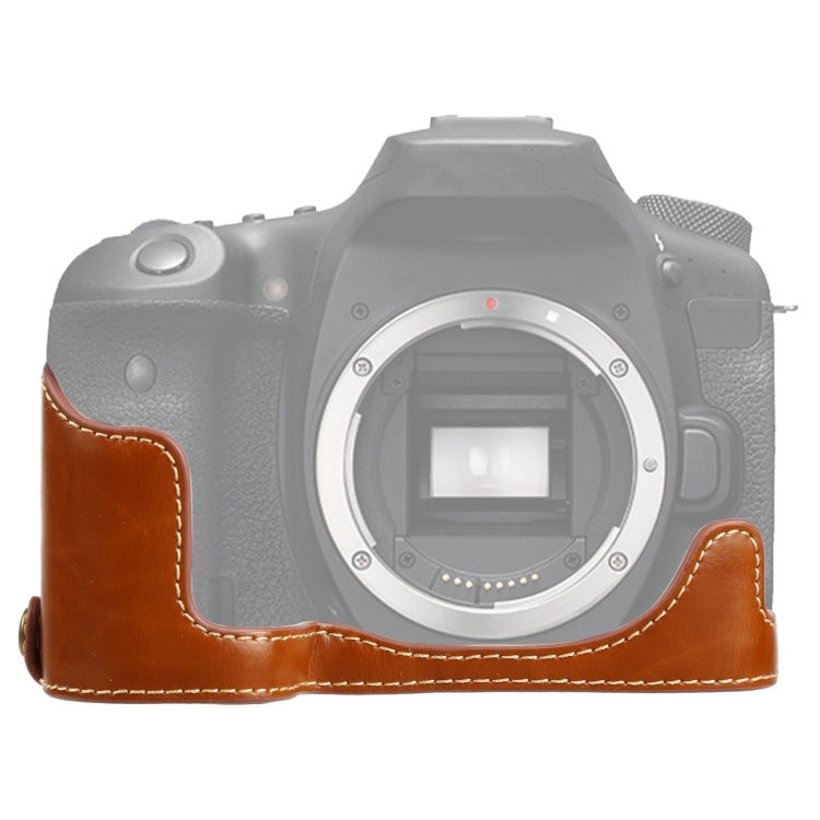 1/4 inch Thread PU Leather Camera Half Case Base for Canon EOS 90D