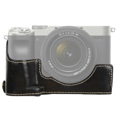 1/4 inch Thread PU Leather Camera Half Case Base for Sony ILCE-7C/A7C