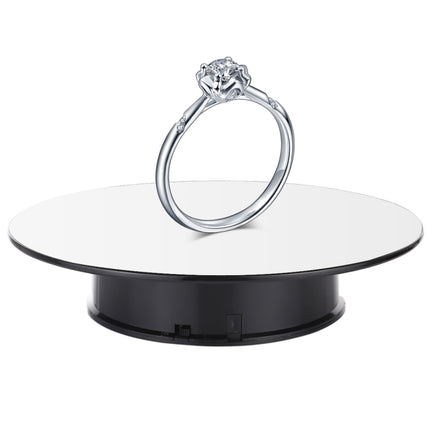 25cm 360 Degree Electric Rotating Mirror Surface Turntable Display Stand Video Shooting Props Turntable for Photography, Load 3kg, Powered by Battery, 25cm Mirror/Powered by Battery(B), 25cm Mirror/Powered by Battery(W), 25cm Mirror/Powered by Battery(WB)