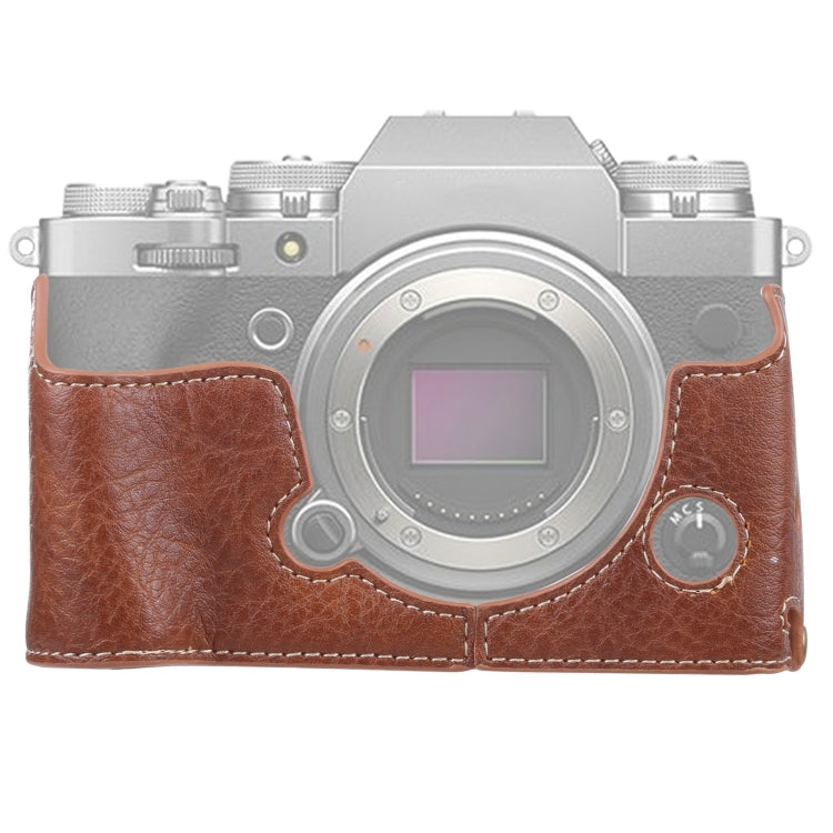 1/4 inch Thread Litchi Texture PU Leather Camera Half Case Base for FUJIFILM X-T4