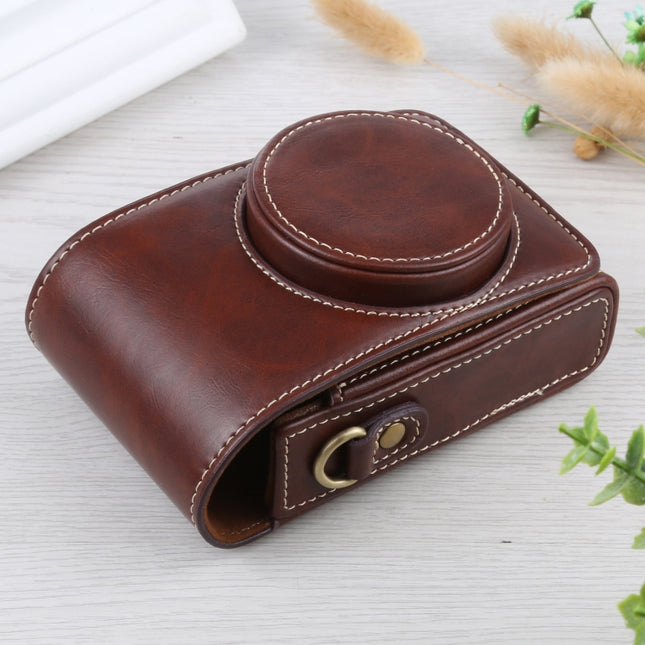 Vertical Flip Full Body Camera PU Leather Case Bag with Strap for Ricoh GR III / GRII, Sony ZV-1 / DSC-RX100M7 / RX100M6 / RX100M5 / RX100M2, For Ricoh GR III