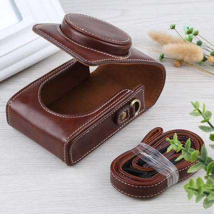 Vertical Flip Full Body Camera PU Leather Case Bag with Strap for Ricoh GR III / GRII, Sony ZV-1 / DSC-RX100M7 / RX100M6 / RX100M5 / RX100M2, For Ricoh GR III