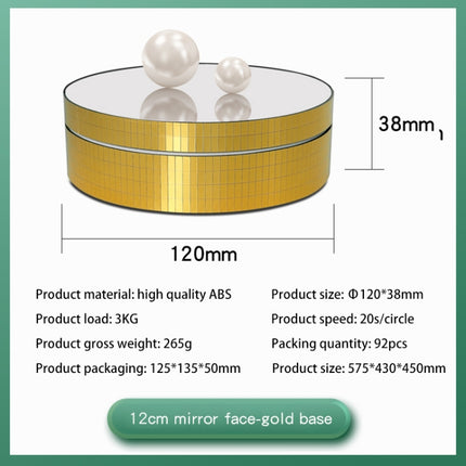 12cm 360 Degree Rotating Turntable Mirror Electric Display Stand Video Shooting Props Turntable, Load: 3kg