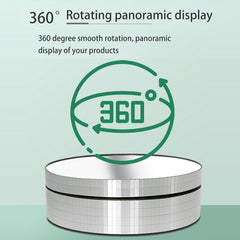 12cm 360 Degree Rotating Turntable Mirror Electric Display Stand Video Shooting Props Turntable, Load: 3kg, 12cm Mirror Sequins Gold, 12cm Mirror Sequins Silver