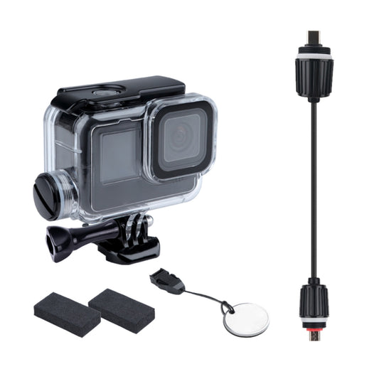 For GoPro HERO10 Black / HERO9 Black 30m Charging Waterproof Housing Case with Buckle Basic Mount & Screw, For GoPro HERO9 Black / Charging