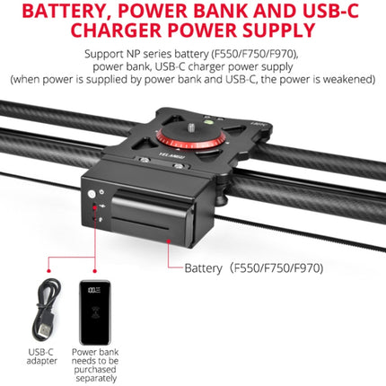 YELANGU L80TC 80cm Electrical Slide Rail Track with 2.4GHz Remote Control for SLR Cameras / Video Cameras, L80TC 80cm