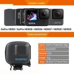 RUIGPRO Super Mini EVA Storage Protective Case Box for GoPro Hero11 Black / HERO10 Black / HERO9 Black / HERO8 Black /7 /6 /5, For GoPro HERO7 /6 /5