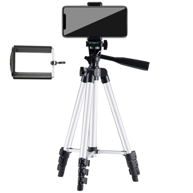 Live Broadcast Tripod 4-Section Folding Legs Aluminum Alloy Tripod Mount with U-Shape Three-Dimensional Tripod Head for DSLR & Digital Camera, Adjustable Height: 35-106cm