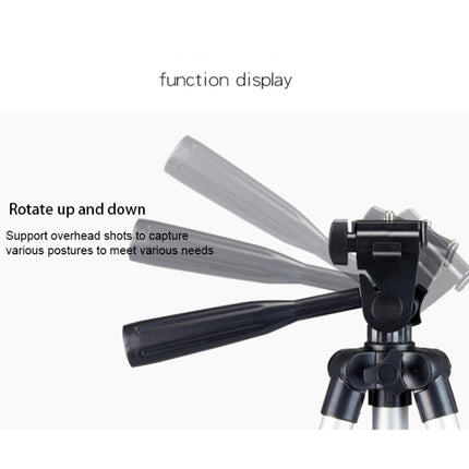 Live Broadcast Tripod 4-Section Folding Legs Aluminum Alloy Tripod Mount with U-Shape Three-Dimensional Tripod Head for DSLR & Digital Camera, Adjustable Height: 35-106cm