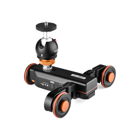 YELANGU L4X-BC Camera Wheel Dolly II Electric Track Slider 3-Wheel Video Pulley Rolling Dolly Car with Ballhead, Load: 3kg, L4X-BC