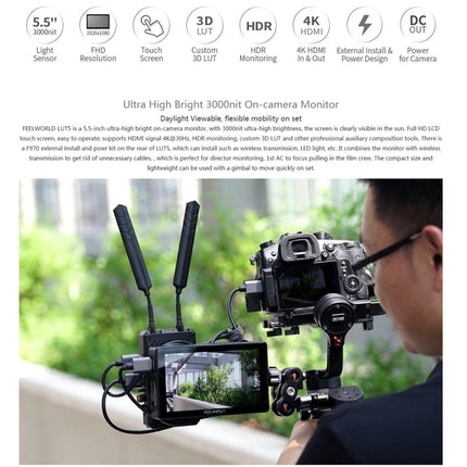 FEELWORLD LUT5 5.5 inch Ultra High Bright 3000nit Touch Screen DSLR Camera Field Monitor