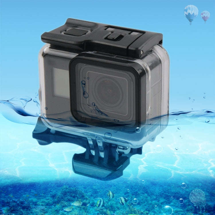 45m Waterproof Housing Protective Case + Touch Screen Back Cover for GoPro NEW HERO /HERO6 /5, with Buckle Basic Mount & Screw, No Need to Remove Lens, Touch Screen (Transparent), Touch Screen (Black)