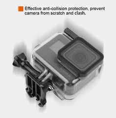 45m Waterproof Housing Protective Case + Touch Screen Back Cover for GoPro NEW HERO /HERO6 /5, with Buckle Basic Mount & Screw, No Need to Remove Lens, Touch Screen (Transparent), Touch Screen (Black)