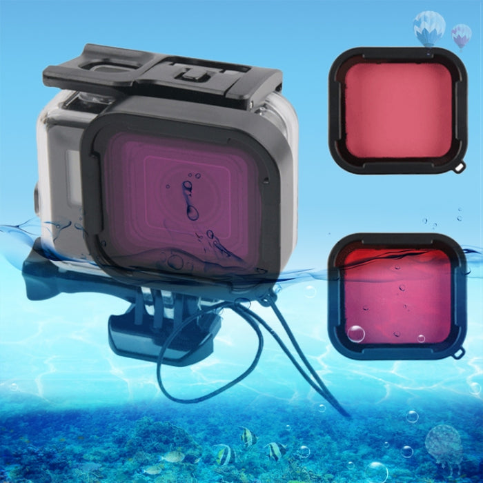 45m Waterproof Housing Protective Case + Touch Screen Back Cover for GoPro NEW HERO /HERO6 /5, with Buckle Basic Mount & Screw & (Purple, Red, Pink) Filters, No Need to Remove Lens, Touch Screen + Filters (Transparent), Touch Screen + Filters (Black)