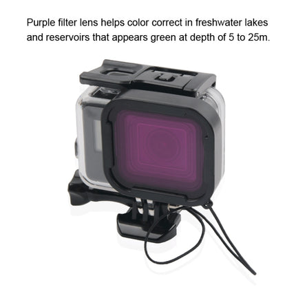 45m Waterproof Housing Protective Case + Touch Screen Back Cover for GoPro NEW HERO /HERO6 /5, with Buckle Basic Mount & Screw & (Purple, Red, Pink) Filters, No Need to Remove Lens, Touch Screen + Filters (Transparent), Touch Screen + Filters (Black)
