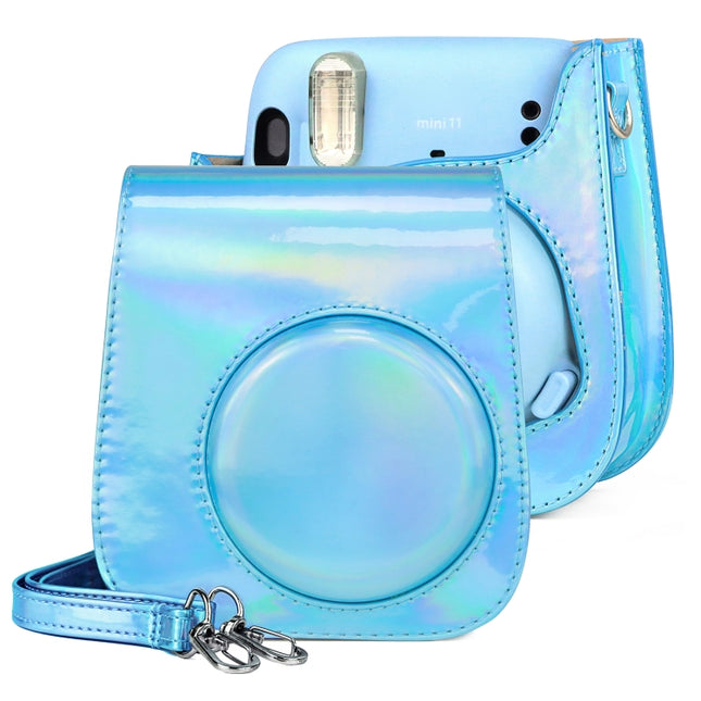 Aurora Color Leather Case Full Body Camera Bag with Shoulder Strap for FUJIFILM Instax mini 11