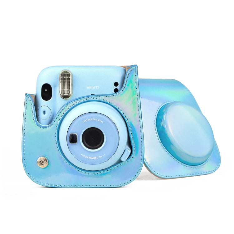 Aurora Color Leather Case Full Body Camera Bag with Shoulder Strap for FUJIFILM Instax mini 11