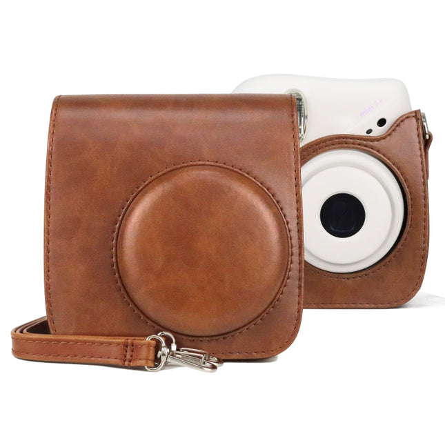 Retro Full Body PU Leather Case Camera  Bag with Strap for FUJIFILM instax mini 7+