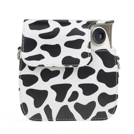 Milk Cow Full Body PU Leather Case Camera  Bag with Strap for FUJIFILM instax mini 7+