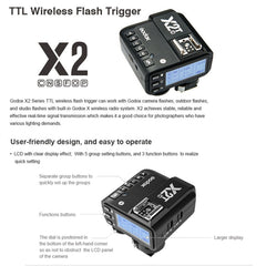 Godox X2T-C E-TTL II Bluetooth Wireless Flash Trigger for Canon, X2T-C for Canon