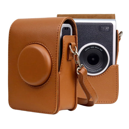 Vertical Full Body Camera PU Leather Case Bag with Strap for FUJIFILM instax mini Evo