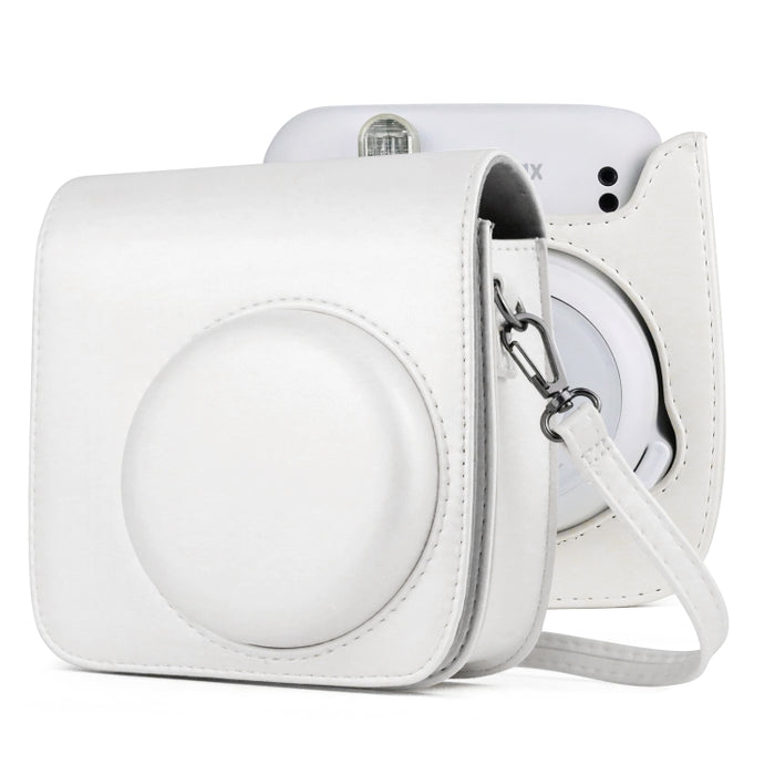 Solid Color Full Body Camera Leather Case Bag with Strap for FUJIFILM Instax mini 11