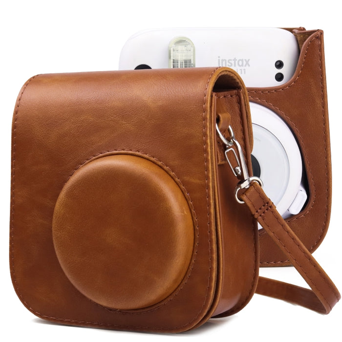 Retro Full Body Camera Leather Case Bag with Strap for FUJIFILM Instax mini 11, For FUJIFILM Instax mini 11