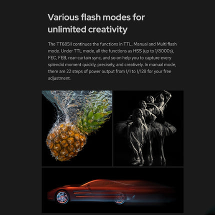 Godox TT685II-S 2.4GHz Wireless TTL HSS 1/8000s Flash Speedlite for Sony, TT685II-S for Sony