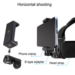 Elastic Mount Belt Adjustable Head Strap with Phone Clamp & Screw & S-type Adapter for GoPro HERO10 Black / HERO9 Black /8 /7 /6 /5, Xiaoyi and Other Action Cameras, Smarphones