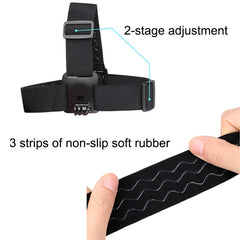 Elastic Mount Belt Adjustable Head Strap with Phone Clamp & Screw & S-type Adapter for GoPro HERO10 Black / HERO9 Black /8 /7 /6 /5, Xiaoyi and Other Action Cameras, Smarphones