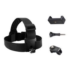 Elastic Mount Belt Adjustable Head Strap with Phone Clamp & Screw & S-type Adapter for GoPro HERO10 Black / HERO9 Black /8 /7 /6 /5, Xiaoyi and Other Action Cameras, Smarphones