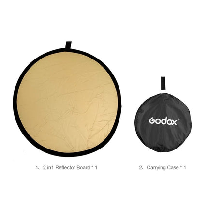 Godox FT01 80cm Round 2 in 1 Gold / Silver Folding Reflector Board, 80cm