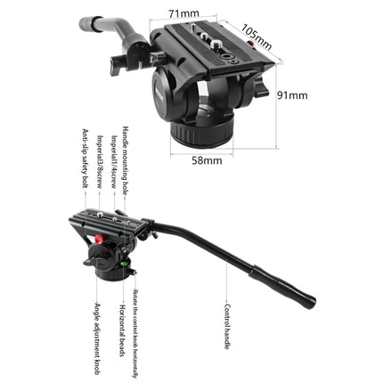 BEXIN VH-105 360 Degree Panorama Heavy Duty Tripod Action Fluid Drag Head