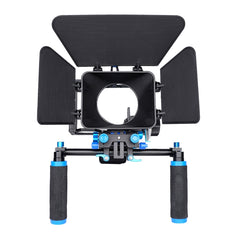 YELANGU D222 Dual Handles Camera Shoulder Mount + Camera Cage Stabilizer Kit with Matte Box + Follow Focus for DSLR Camera / Video Camera, D222