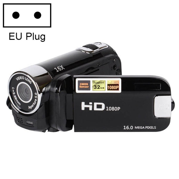 16-facher Digitalzoom, HD, 16 Millionen Pixel, DV-Kamera für Zuhause und unterwegs, EU-Stecker