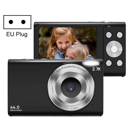 Cámara digital para niños DC402 de 2,4 pulgadas, 44 MP, zoom 16X, 1080P, Full HD, enchufe de la UE