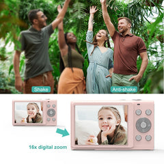 DC402 2.4 inch 44MP 16X Zoom 2.7K Full HD Digital Camera Children Card Camera, UK Plug, UK Plug