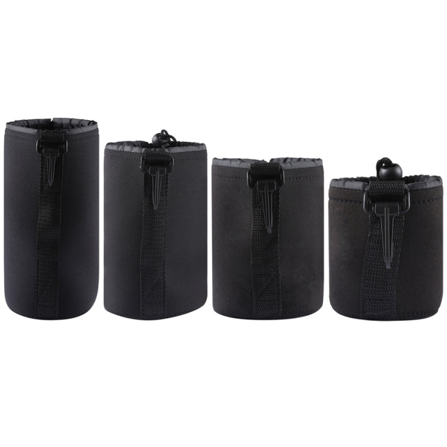 4 PCS Neoprene SLR Camera Lens Carrying Bag Pouch Bag with Carabiner, Size: 10x22cm, 10x14cm, 10x18cm, 8x10cm