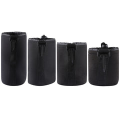 4 PCS Neoprene SLR Camera Lens Carrying Bag Pouch Bag with Carabiner, Size: 10x22cm, 10x14cm, 10x18cm, 8x10cm
