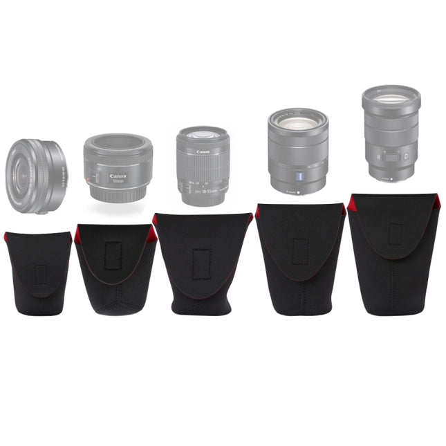 5 in 1 SLR Camera Lens Package Thickening Shockproof Neoprene Lens Storage Bag Sticky Deduction, 5 in 1
