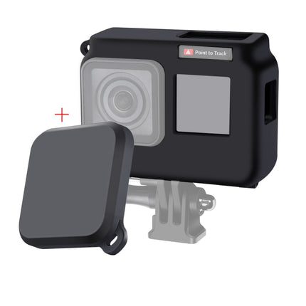 For Insta360 One R 4K with Frame Shockproof Silicone Protective Case with Lens Cap Cover, 4K Case + Lens Cap